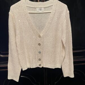 Shimmer Button-Up Women's Sweater